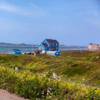 Pass by colourful houses while hiking the archipelago | André Quenneville