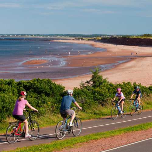 Cycling along the coast in Prince Edward Island National Park