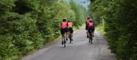 Riding the P'tit Train du Nord bike path into the forest | Nathalie Gauthier