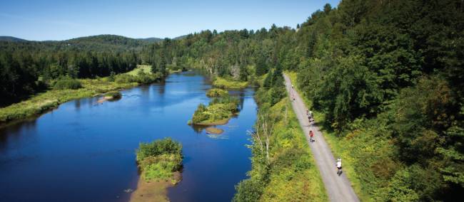 Quebec's P'tit Train du Nord rail trail | ©Tourisme Laurentides